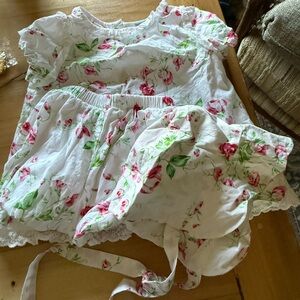 Nantucket Charming Floral Kids Set - White and Pink